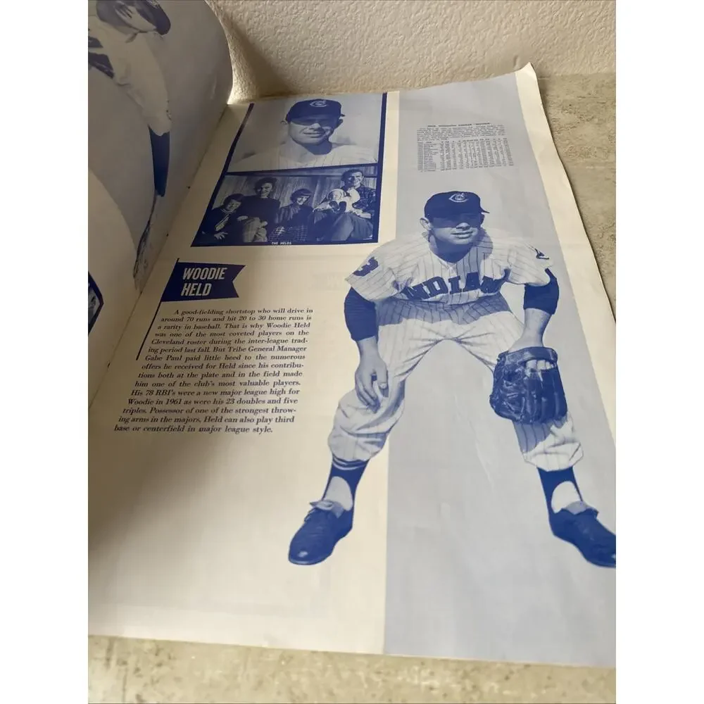 1962 Cleveland Indians baseball Sketchbook large size 21 1/2